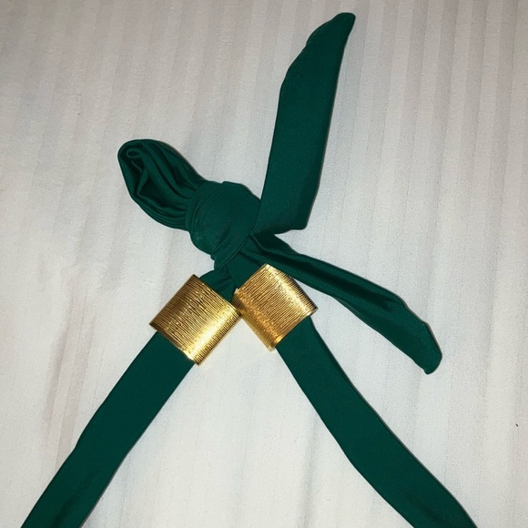 Swim women’s size large Elegant Green halter Top - bathing suit top - Picture 6 of 9